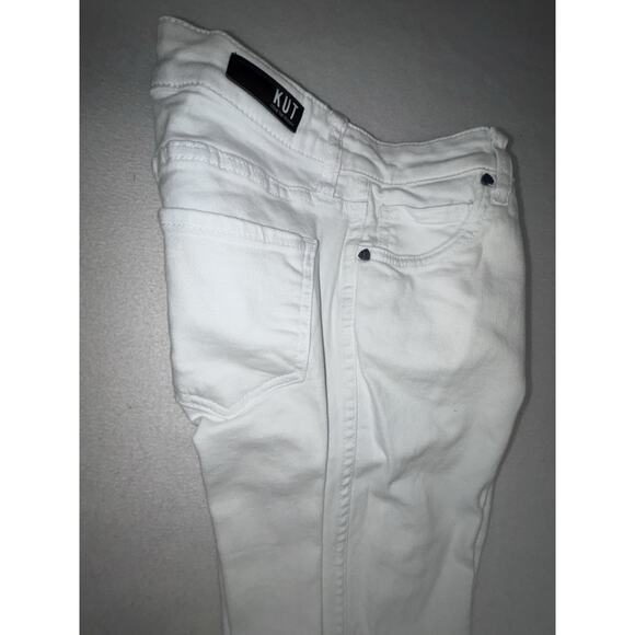 Size 00 Kut From the Kloth Jeans White Straight Leg 26" Waist 26" Inseam Donna - Picture 3 of 10